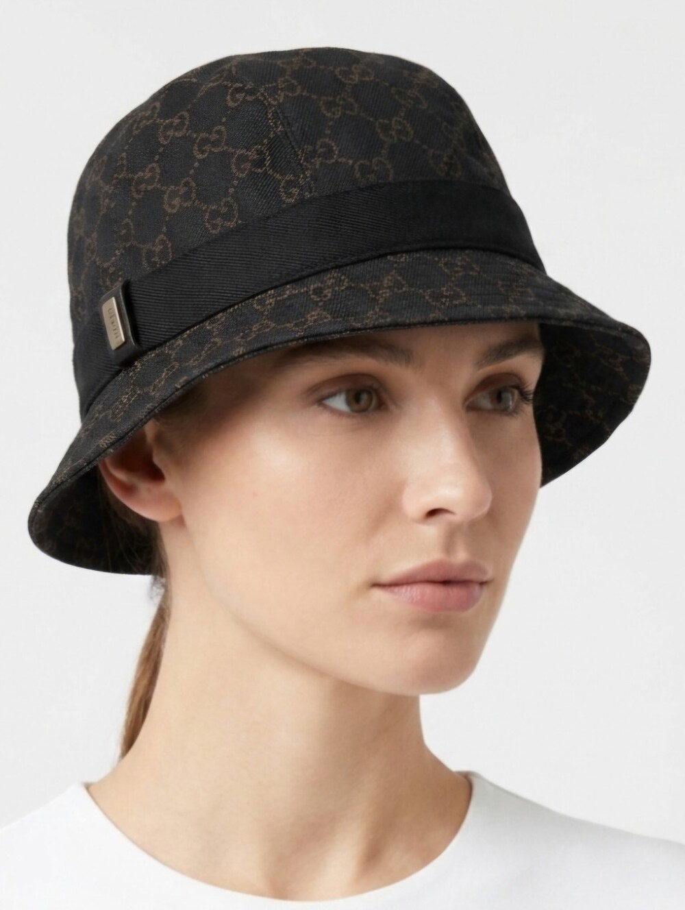 Gucci Interlocking GG Brown Canvas Unisex Bucket Hat